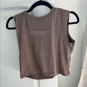 good hYOUman Brown Cropped Workout Tank